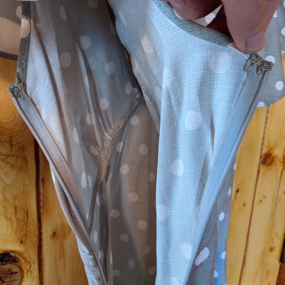 MINKPINK Olive Polkadot Cape Dress - Size S - Picture 7 of 8